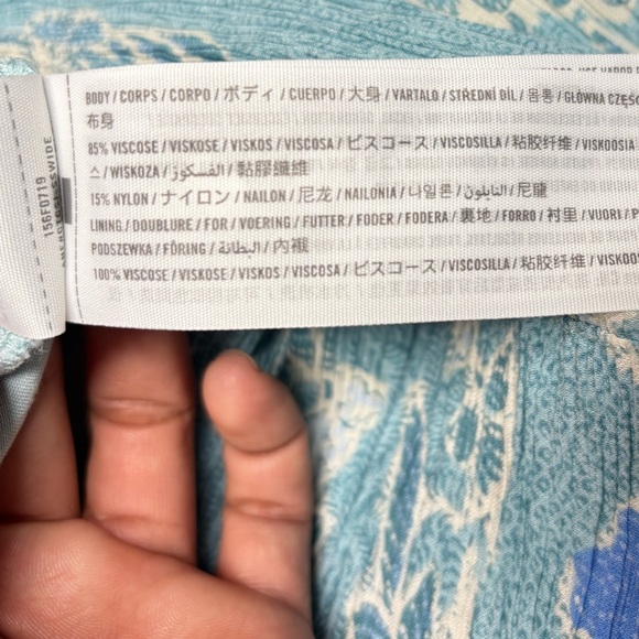 Abercrombie & Fitch Teal Floral Wide-Leg Pants - Picture 10 of 10